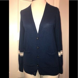 Madewell Varsity Blue Cardigan Size Large